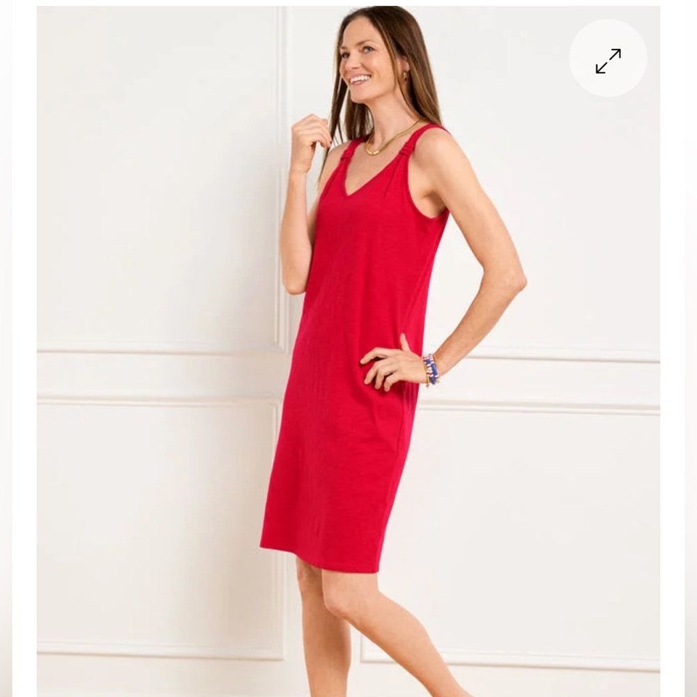 Talbots Sleeveless V‑Neck Slip Dress in Red